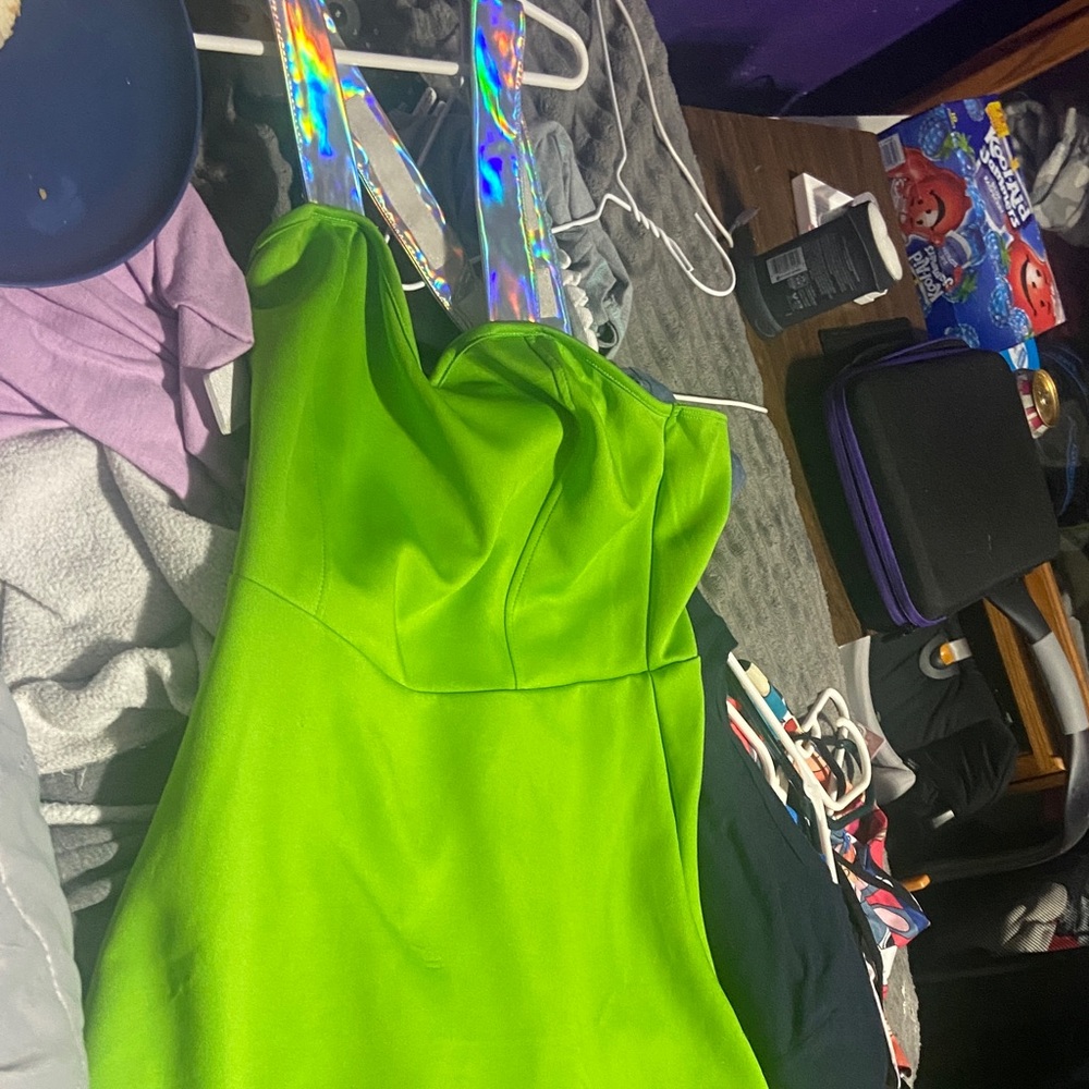 Disney Neon Green Strapless Dress